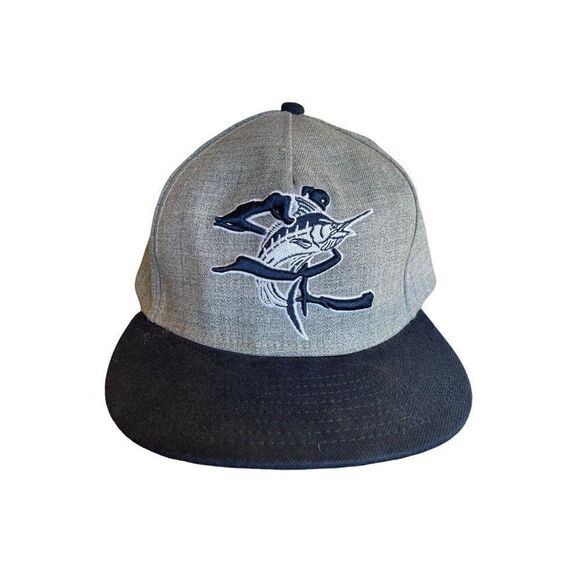 Salt Life Trucker Hat Cap Gray Blue Snapback Flat Bill - Picture 1 of 3